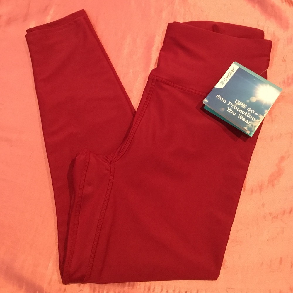 NWT Coolibar Women’s Red High Rise Capri Size S